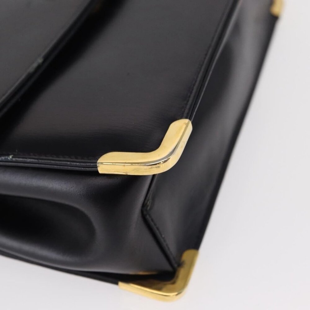 Authentic Christian Dior Shoulder Bag Leather Navy Gold - Picture 2 of 16